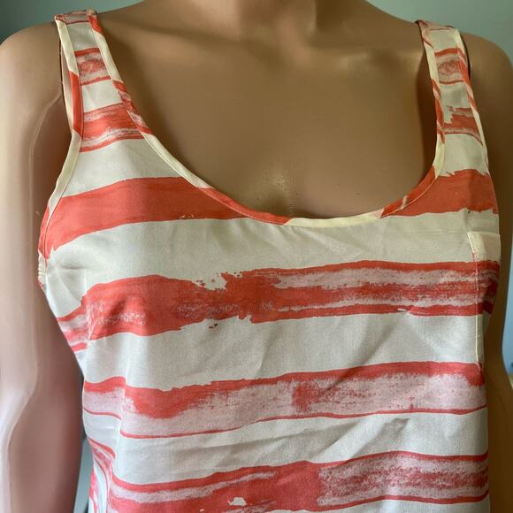 J. Crew Factory Silk Striped Tank Top Side Zipper Beachy Coastal Resort Wear 6 - Picture 2 of 4